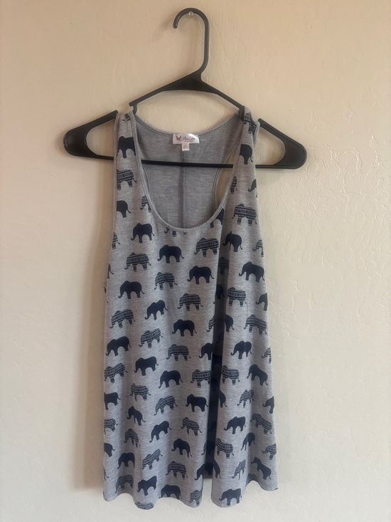 Rue Juju Tops - Aerie Gray Elephant Print Muscle Tank